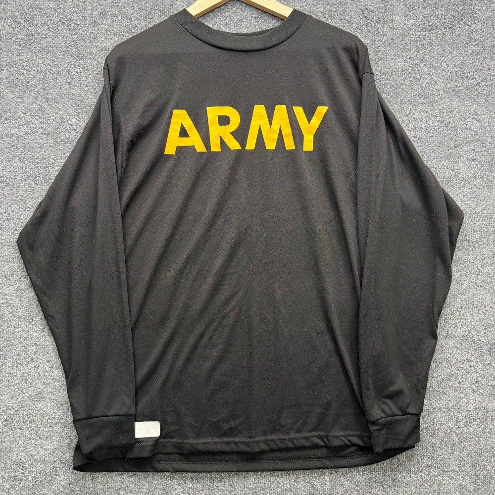 US Army APFU Long Sleeve T-Shirt Men's Large Black